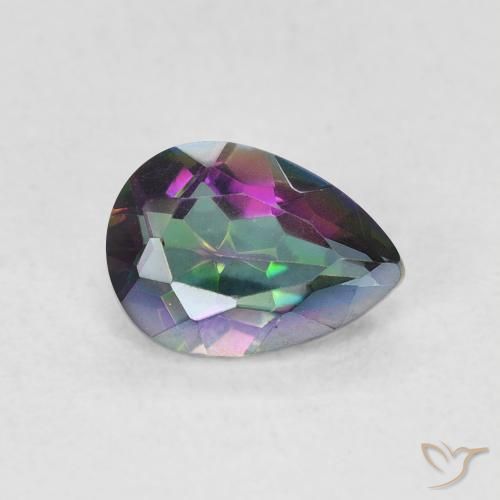 Quartzo Místico Multicolorido Natural 0.66ct, Formato de pêra, VVS