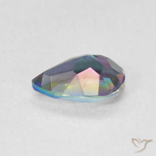 Quartzo Místico Multicolorido Natural 0.66ct, Formato de pêra, VVS
