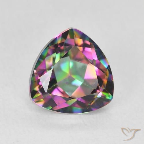 1.75ct Natural Multicolorido Quartzo Místico, Trilhão, VS