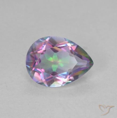 Quartzo Místico Multicolorido Natural 1.09ct, Formato de pêra, VVS-VS