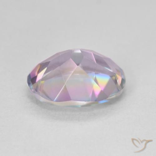 Quartzo místico multicolorido natural 3,22ct, corte oval, VVS-VS