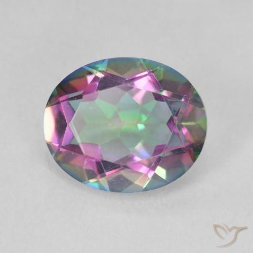 Quartzo Místico Multicolorido Natural 3.08ct, oval, VVS-VS