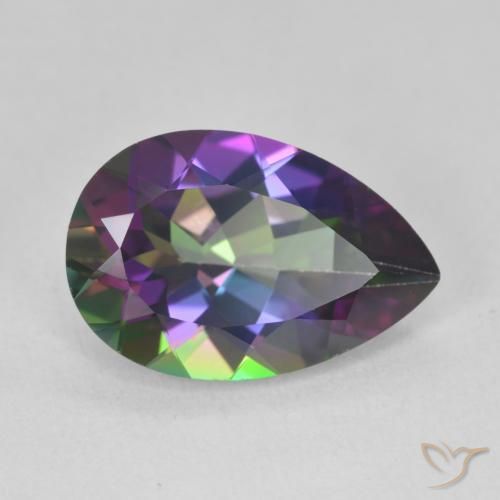 Quartzo Místico Multicolorido Natural 6.06ct, Formato de pêra, VVS-VS