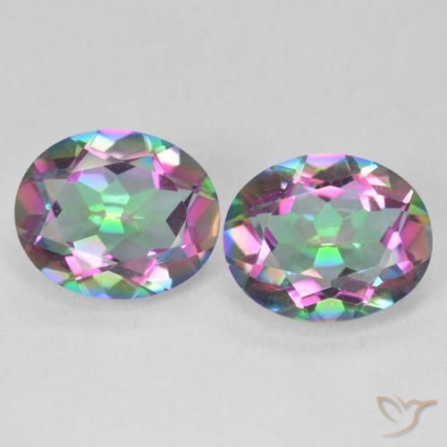 6.35ctw Natural Multicolorido Quartzo Místico, oval, VVS-VS