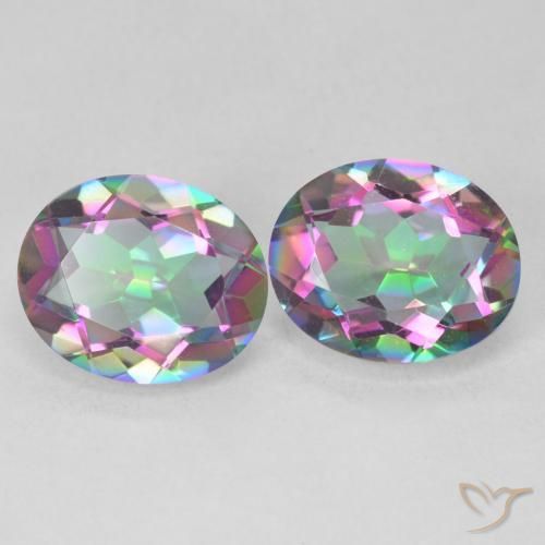 Pedras preciosas de Quartzo Místico Multicolorido natural de 6.35 ct, oval, VVS-VS