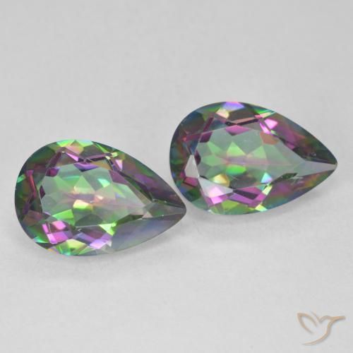 Pedras preciosas de Quartzo Místico Multicolorido natural de 5.76 ct, Formato de pêra, VS