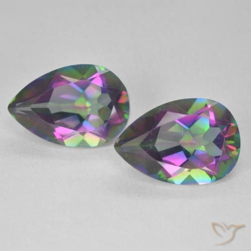 5.80ctw Natural Multicolorido Quartzo Místico, Formato de pêra, VVS