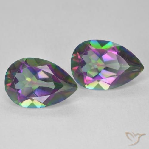 Pedras preciosas de Quartzo Místico Multicolorido natural de 5.80 ct, Formato de pêra, VVS