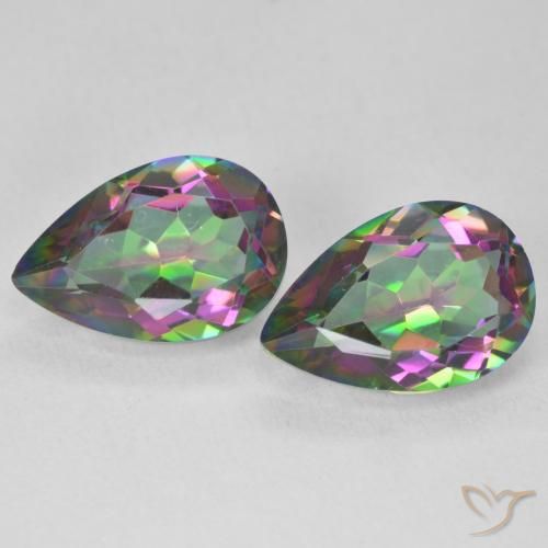 5.93ctw Natural Multicolorido Quartzo Místico, Formato de pêra, VVS