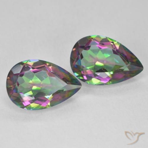 Pedras preciosas de Quartzo Místico Multicolorido natural de 5.93 ct, Formato de pêra, VVS