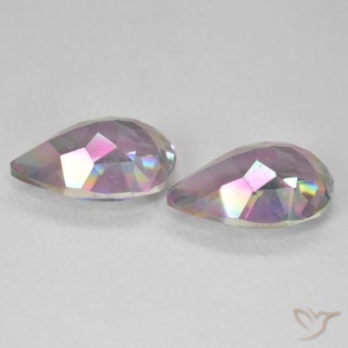 Pedras preciosas de Quartzo Místico Multicolorido natural de 5.93 ct, Formato de pêra, VVS