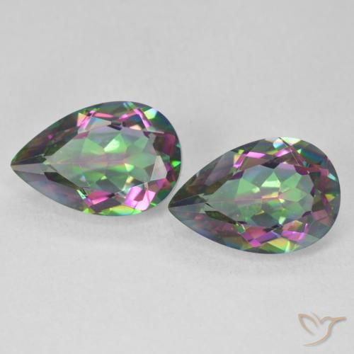 5.73ctw Natural Multicolorido Quartzo Místico, Formato de pêra, VVS-VS