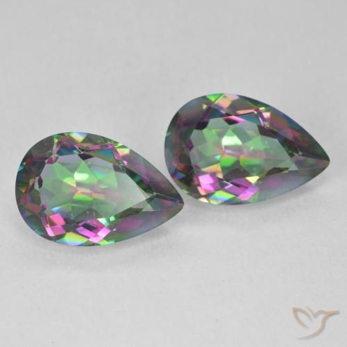 Pedras preciosas de Quartzo Místico Multicolorido natural de 5.73 ct, Formato de pêra, VVS-VS