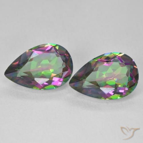 6.06ctw Natural Multicolorido Quartzo Místico, Formato de pêra, VVS-VS