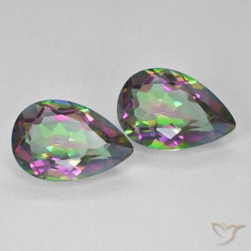 Pedras preciosas de Quartzo Místico Multicolorido natural de 6.06 ct, Formato de pêra, VVS-VS