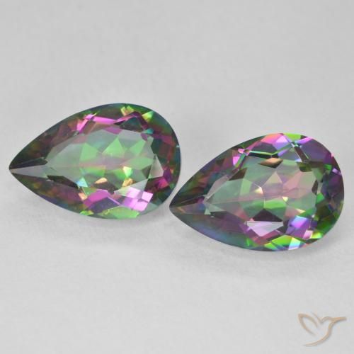 6.05ctw Natural Multicolorido Quartzo Místico, Formato de pêra, VVS-VS