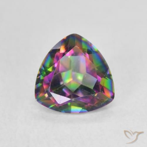 1.07ct Natural Multicolorido Quartzo Místico, Trilhão, VVS