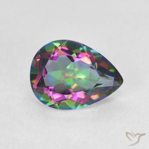 Quartzo Místico Multicolorido Natural 1.09ct, Formato de pêra, VVS