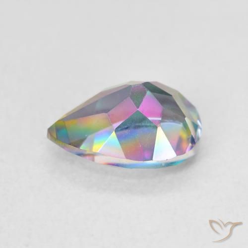 Quartzo Místico Multicolorido Natural 1.09ct, Formato de pêra, VVS