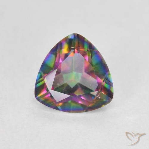 1.06ct Natural Multicolorido Quartzo Místico, Trilhão, VVS