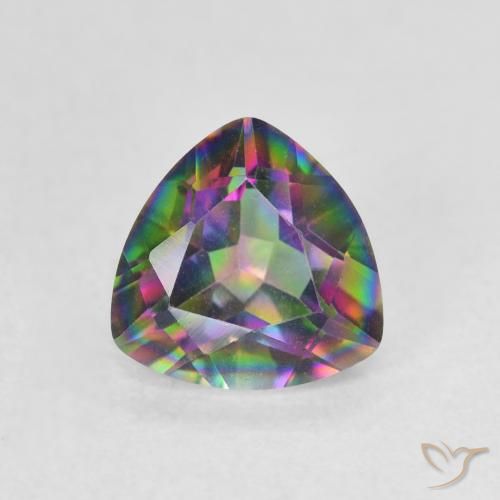 1.15ct Natural Multicolorido Quartzo Místico, Trilhão, VVS