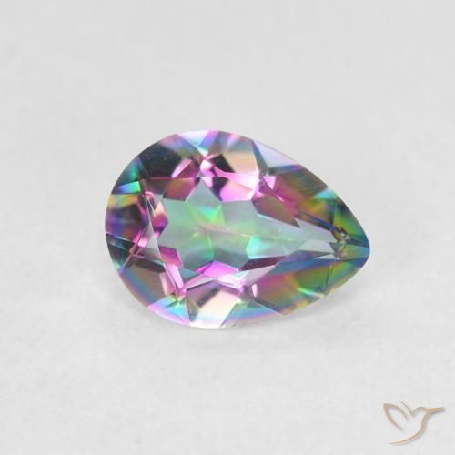 Quartzo Místico Multicolorido Natural 0.93ct, Formato de pêra, VVS