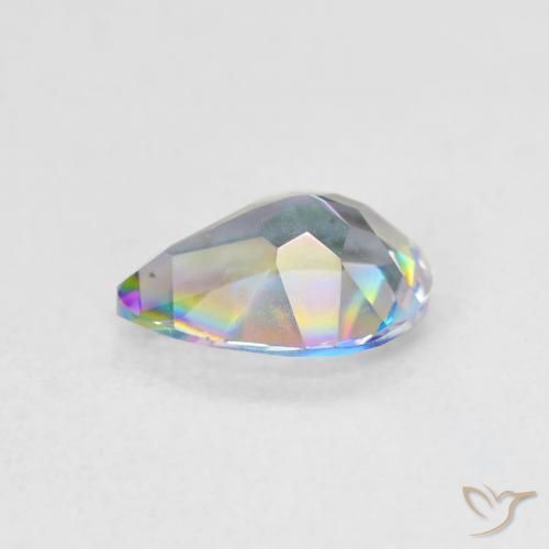 Quartzo Místico Multicolorido Natural 0.93ct, Formato de pêra, VVS