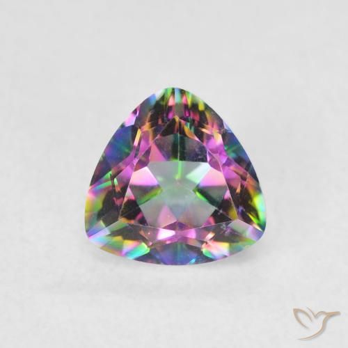 0.75ct Natural Multicolorido Quartzo Místico, Trilhão, VVS
