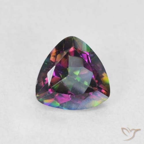0.75ct Natural Multicolorido Quartzo Místico, Trilhão, VVS