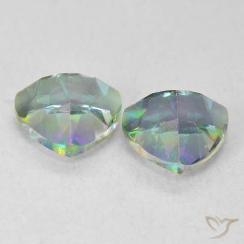 Pedras preciosas de Quartzo Místico Multicolorido natural de 1.48 ct, Trilhão, VVS