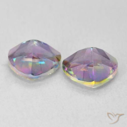 Pedras preciosas de Quartzo Místico Multicolorido natural de 1.40 ct, Trilhão, VVS