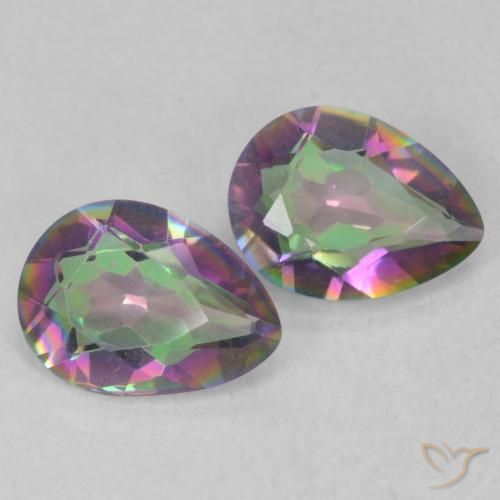 1.61ctw Natural Multicolorido Quartzo Místico, Formato de pêra, VVS