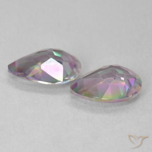 Pedras preciosas de Quartzo Místico Multicolorido natural de 1.61 ct, Formato de pêra, VVS