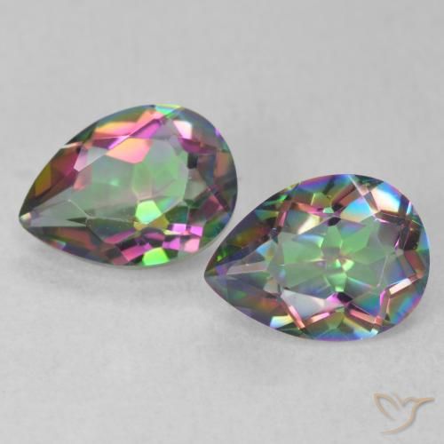 2.08ctw Natural Multicolorido Quartzo Místico, Formato de pêra, VVS
