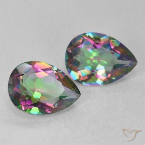 Pedras preciosas de Quartzo Místico Multicolorido natural de 2.08 ct, Formato de pêra, VVS