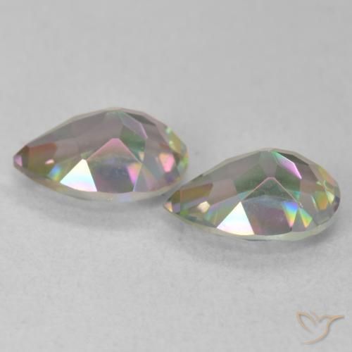 Pedras preciosas de Quartzo Místico Multicolorido natural de 2.08 ct, Formato de pêra, VVS