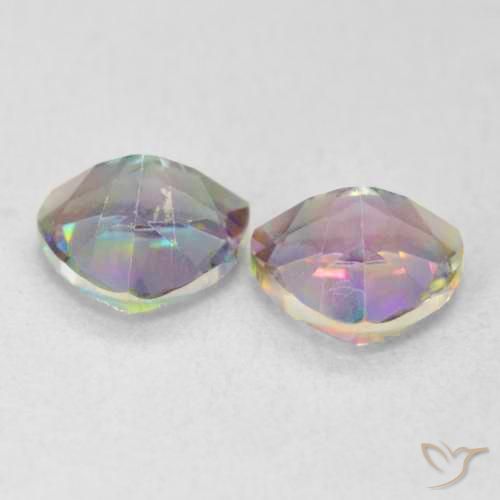 Pedras preciosas de Quartzo Místico Multicolorido natural de 1.41 ct, Trilhão, VVS
