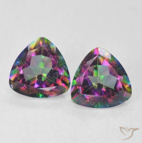 1.49ctw Natural Multicolorido Quartzo Místico, Trilhão, VVS