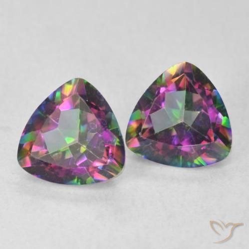 Pedras preciosas de Quartzo Místico Multicolorido natural de 1.49 ct, Trilhão, VVS
