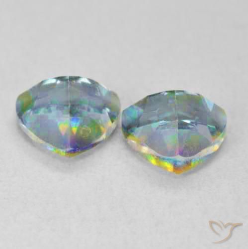 Pedras preciosas de Quartzo Místico Multicolorido natural de 1.49 ct, Trilhão, VVS