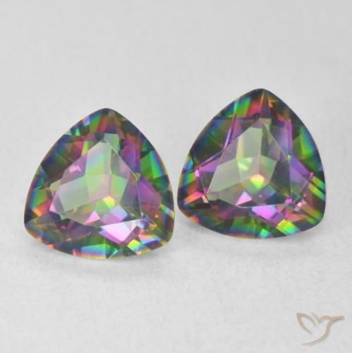 Pedras preciosas de Quartzo Místico Multicolorido natural de 2.22 ct, Trilhão, VVS