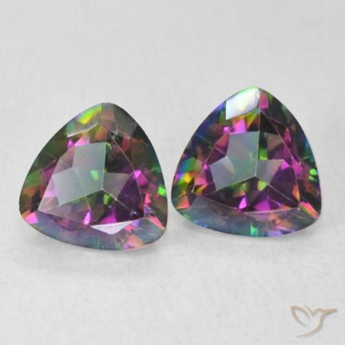 Pedras preciosas de Quartzo Místico Multicolorido natural de 1.46 ct, Trilhão, VVS