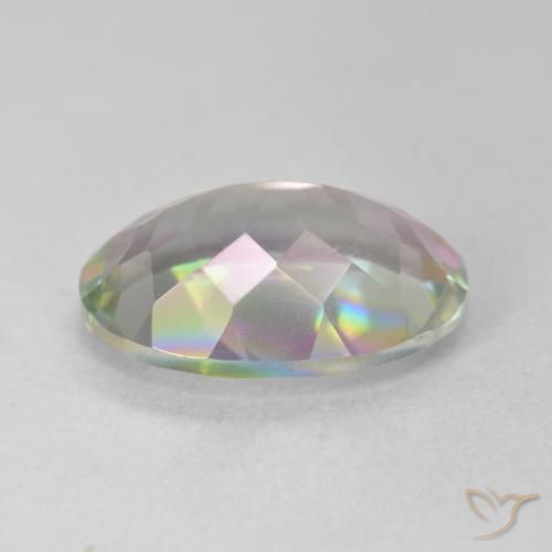 Quartzo místico multicolorido natural 5,17ct, corte oval, VS