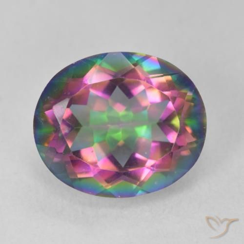 6.03ct Natural Multicolorido Quartzo Místico, oval, VVS