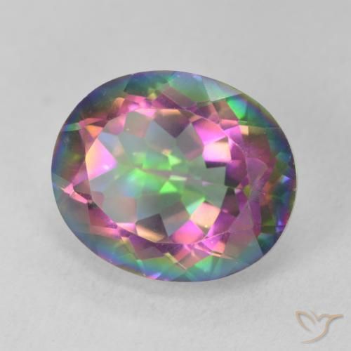 Quartzo Místico Multicolorido Natural 6.03ct, oval, VVS