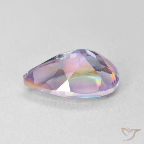 Quartzo Místico Multicolorido Natural 2.91ct, Formato de pêra, VVS