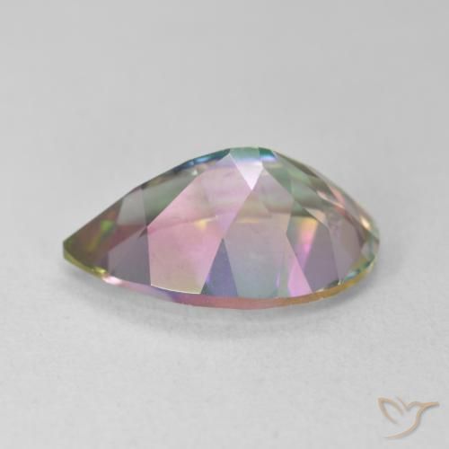 Quartzo Místico Multicolorido Natural 6.62ct, Formato de pêra, VVS