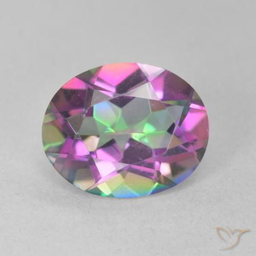 3.15ct Natural Multicolorido Quartzo Místico, oval, VVS