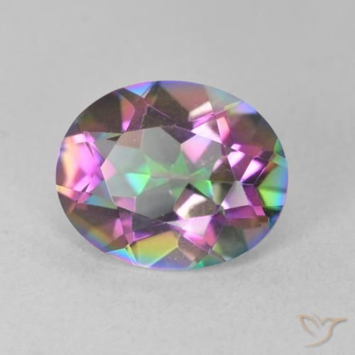 Quartzo Místico Multicolorido Natural 3.16ct, oval, VVS