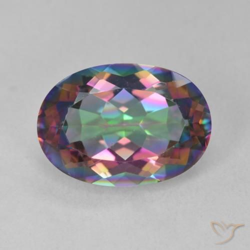 5.64ct Natural Multicolorido Quartzo Místico, oval, VVS